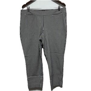 Talbots Pants Womens 16P Petite Black Chatham Gingham Cropped Ankle Career Chino